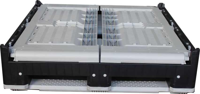 New Pallet Crates | Folding Vented Pallet Boxes | Heavy-Duty 750 L HDPE (PCFV412)